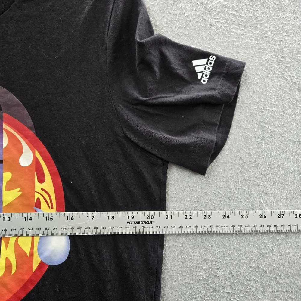 Adidas‎ Men Shirt M Black Graphic Emoji Character Logo Short Sleeve